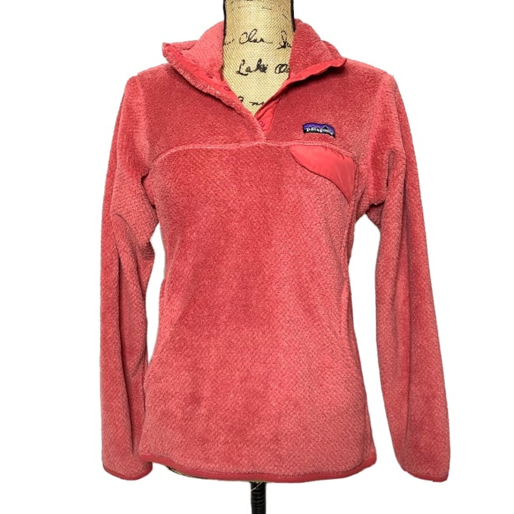 Patagonia Pink Coral Re-Tool Snap Fleece Pullover Sweatshirt